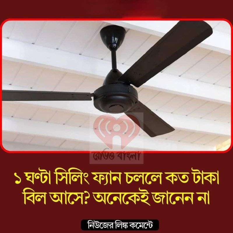 ১ ঘণ্টা সিলিং ফ্যান চললে কত টাকা বিল আসে? অনেকেই জানেন না