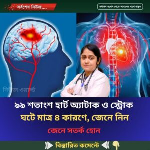 ৯৯ শতাংশ হার্ট অ্যাটাক ও স্ট্রোক ঘটে মাত্র ৪ কারণে, জেনে নিন